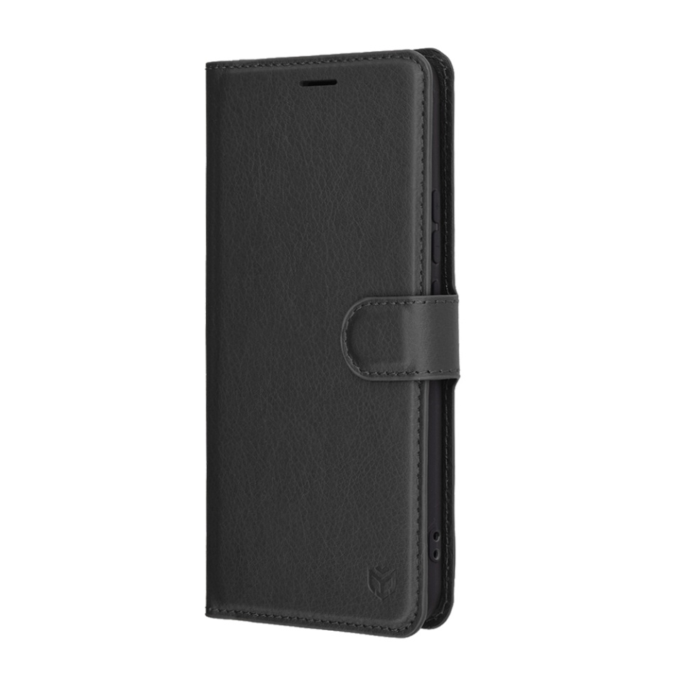 Husa pentru Realme 14 Pro, SKYDDAR INNOVATION, Leather Wallet, tip Carte cu Portofel Interior, Finisaje Premium, set cu sticker, Negru - 3 | YEO