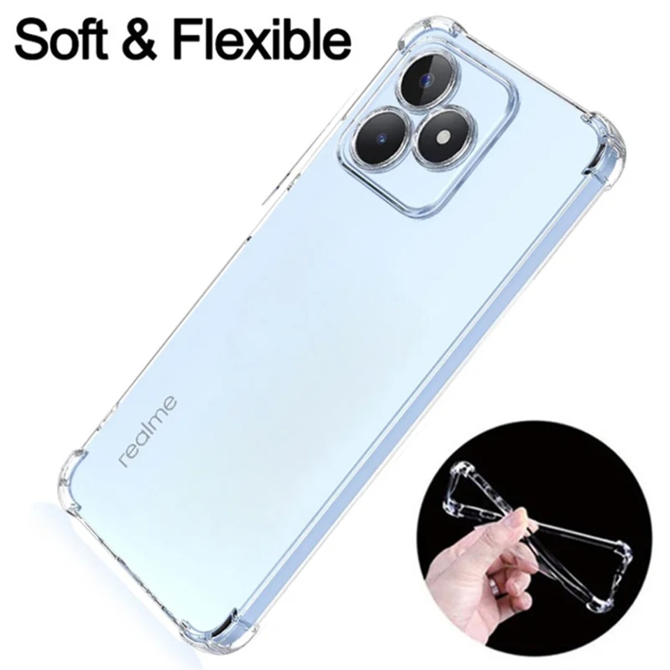 Husa pentru Realme C51 / Note 50 , SKYDDAR INNOVATION, Shockproof Clear din Silicon Slim, Transparenta, set cu sticker - 3 | YEO