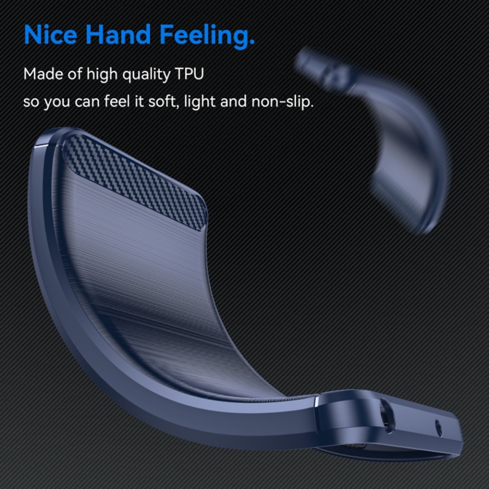 Husa pentru Realme C63 / C61 din Silicon Premium, Slim, cu textura Fibra Carbon - Albastru - 2 | YEO