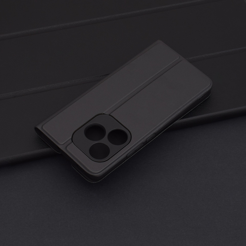 Husa pentru Realme GT 6 / GT 6T, SKYDDAR INNOVATION, Magskin Book, tip Carte cu Portofel Interior, set cu sticker, Negru - 1 | YEO
