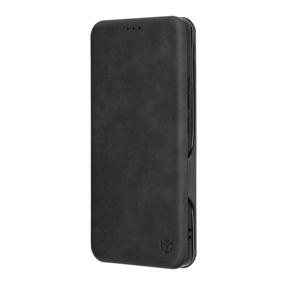 Husa pentru Realme GT 6 / GT 6T, SKYDDAR INNOVATION, Safe Wallet tip carte din Piele Ecologica, Suport Carduri, Inchidere Magnetica, Negru, set cu sticker - 3 | YEO