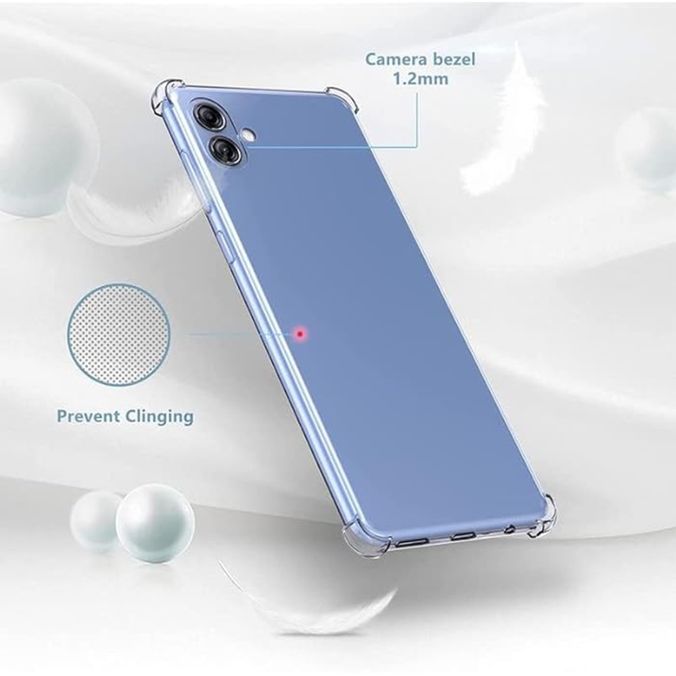Husa pentru Samsung Galaxy A04e / Galaxy M04 , SKYDDAR INNOVATION, Shockproof Clear din Silicon Slim, Transparenta, set cu sticker - 1 | YEO