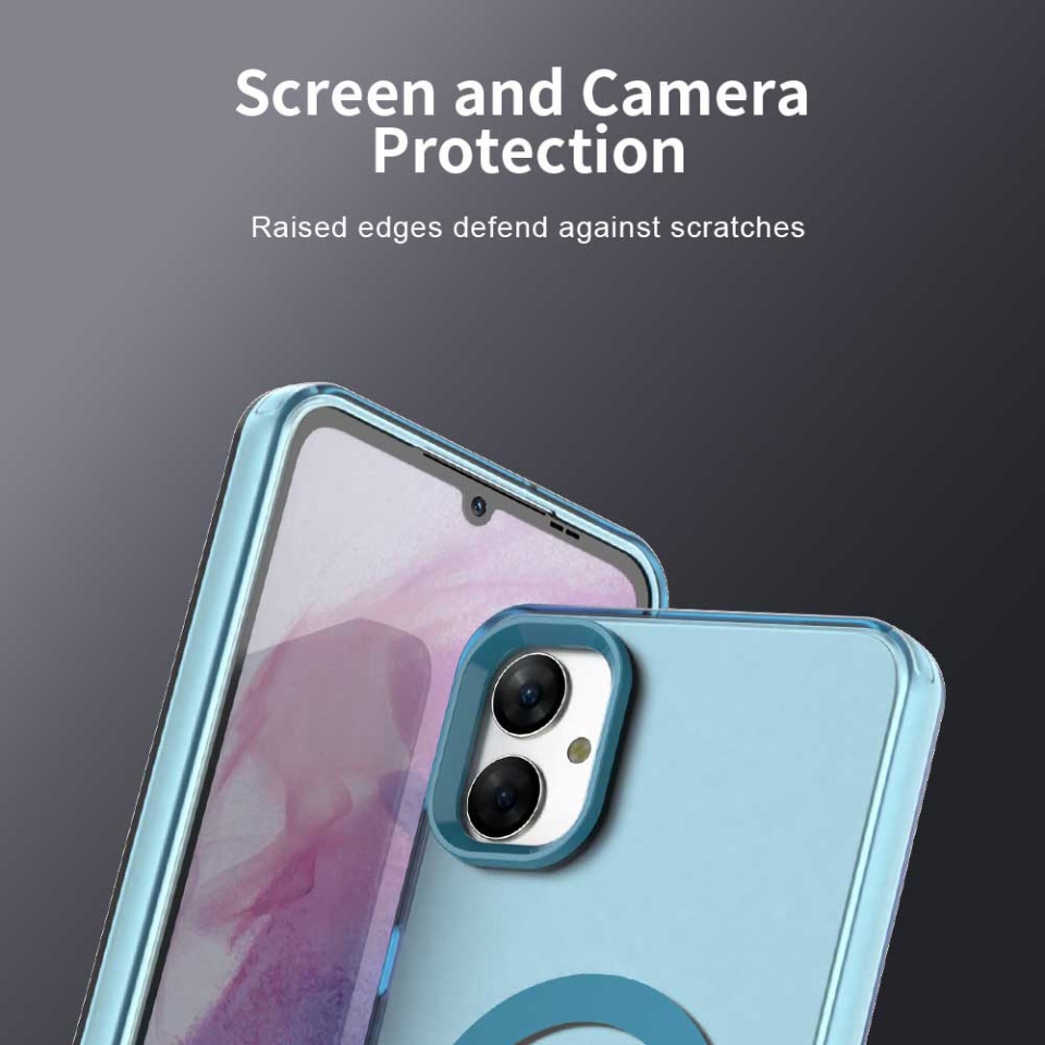 Husa pentru Samsung Galaxy A05, SKYDDAR INOVATION, CandyCase, Magsafe, set cu sticker, Albastru - 3 | YEO