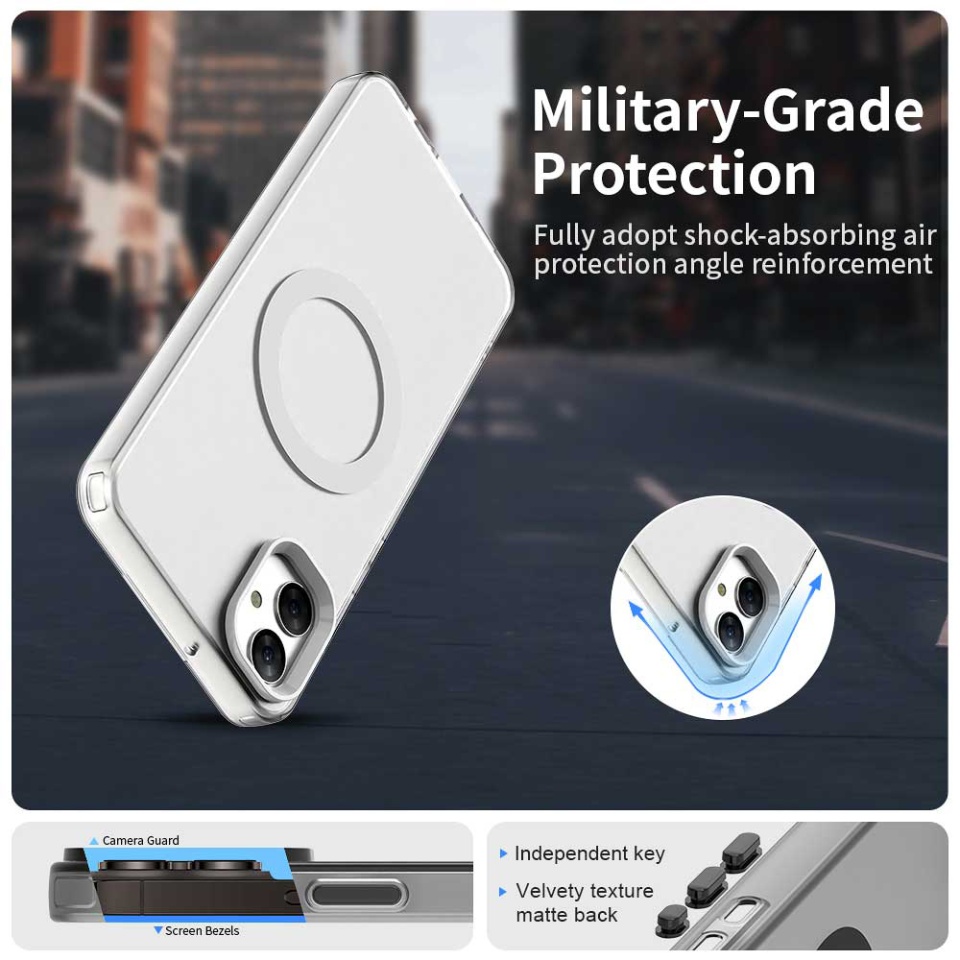 Husa pentru Samsung Galaxy A05, SKYDDAR INOVATION, CandyCase, Magsafe, set cu sticker, Alb - 1 | YEO