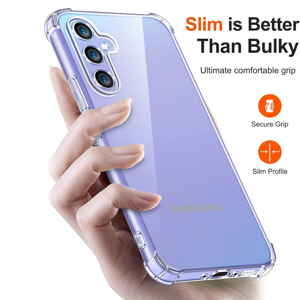 Husa pentru Samsung Galaxy A05s , SKYDDAR INNOVATION, Shockproof Clear din Silicon Slim, Transparenta, set cu sticker - 1 | YEO