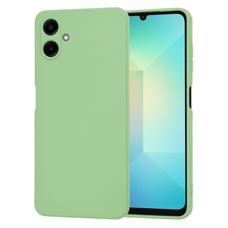 Husa pentru Samsung Galaxy A06, SKYDDAR INNOVATION, din Silicon Catifelat, SoftElegance , Verde deschis, set cu sticker
