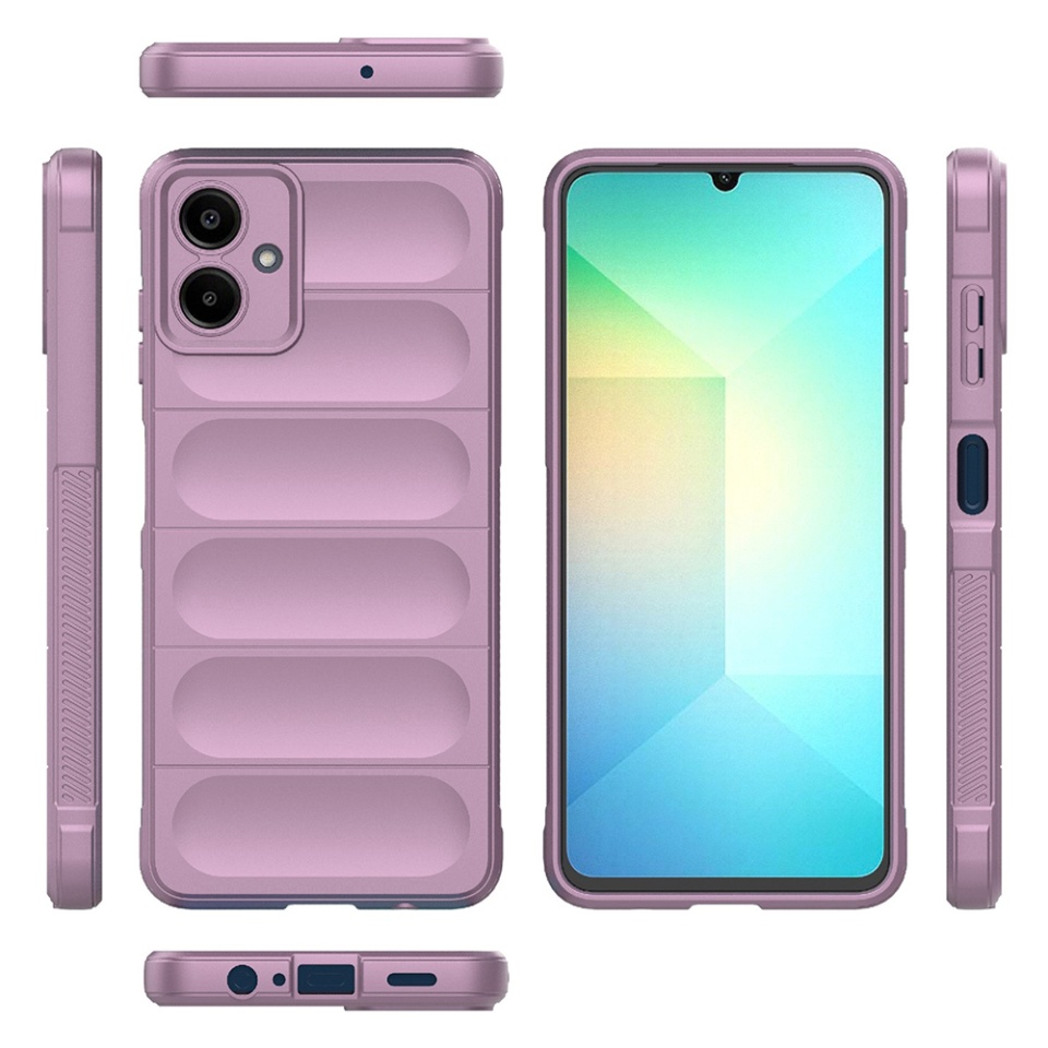 Husa pentru Samsung Galaxy A06, SKYDDAR INNOVATION, Magic Shield, din Silicon Mat, Mov, set cu sticker - 1 | YEO