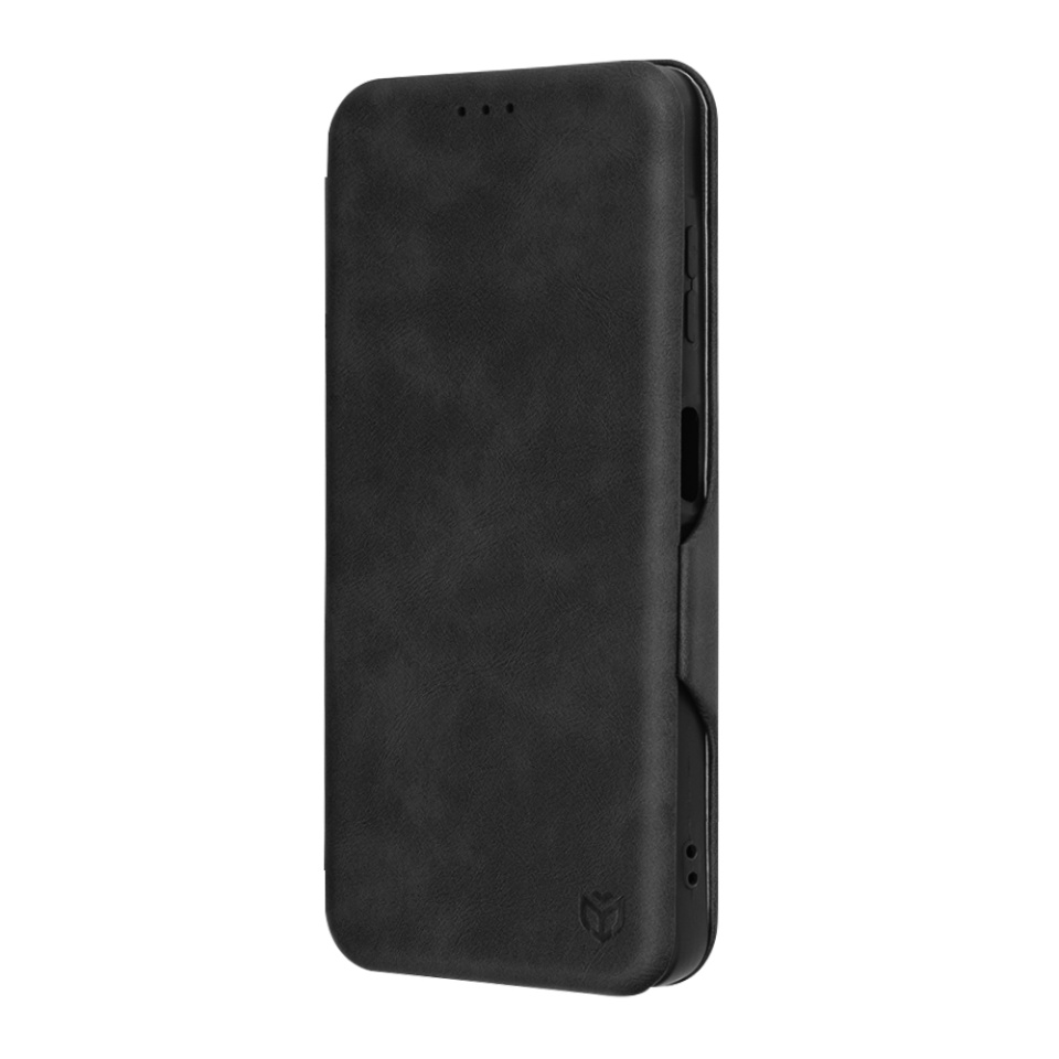 Husa pentru Samsung Galaxy A06, SKYDDAR INNOVATION, Safe Wallet tip carte din Piele Ecologica, Suport Carduri, Inchidere Magnetica, Negru, set cu sticker - 3 | YEO