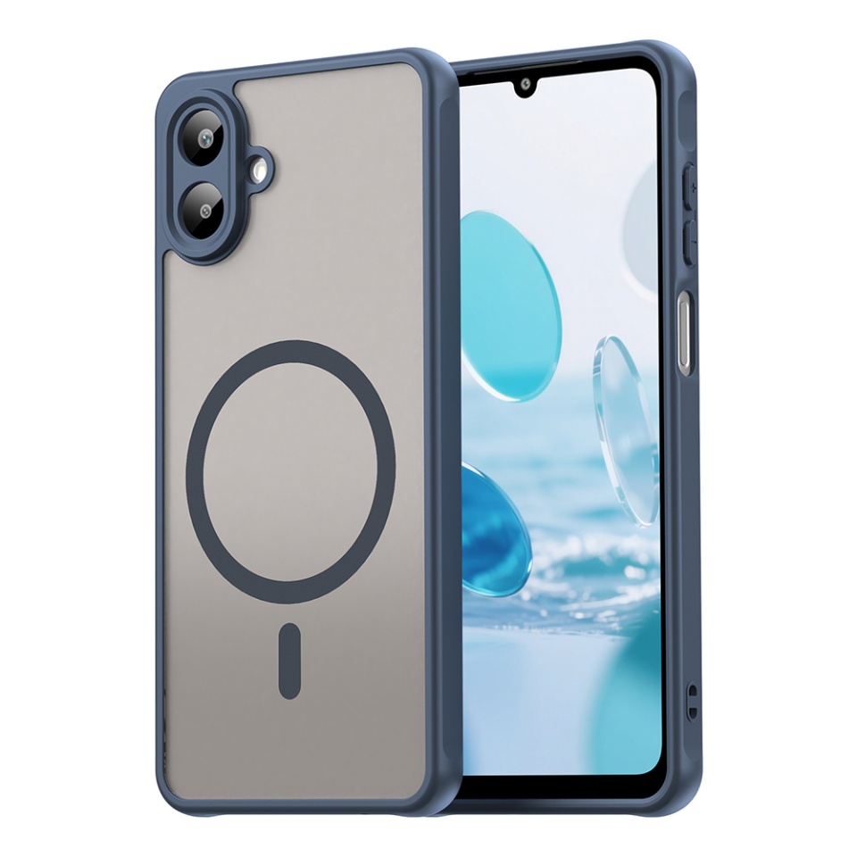 Husa pentru Samsung Galaxy A07 4G, SKYDDAR INNOVATION, HaloFrost MagSafe II, Antisoc, set cu sticker, Bleumarin