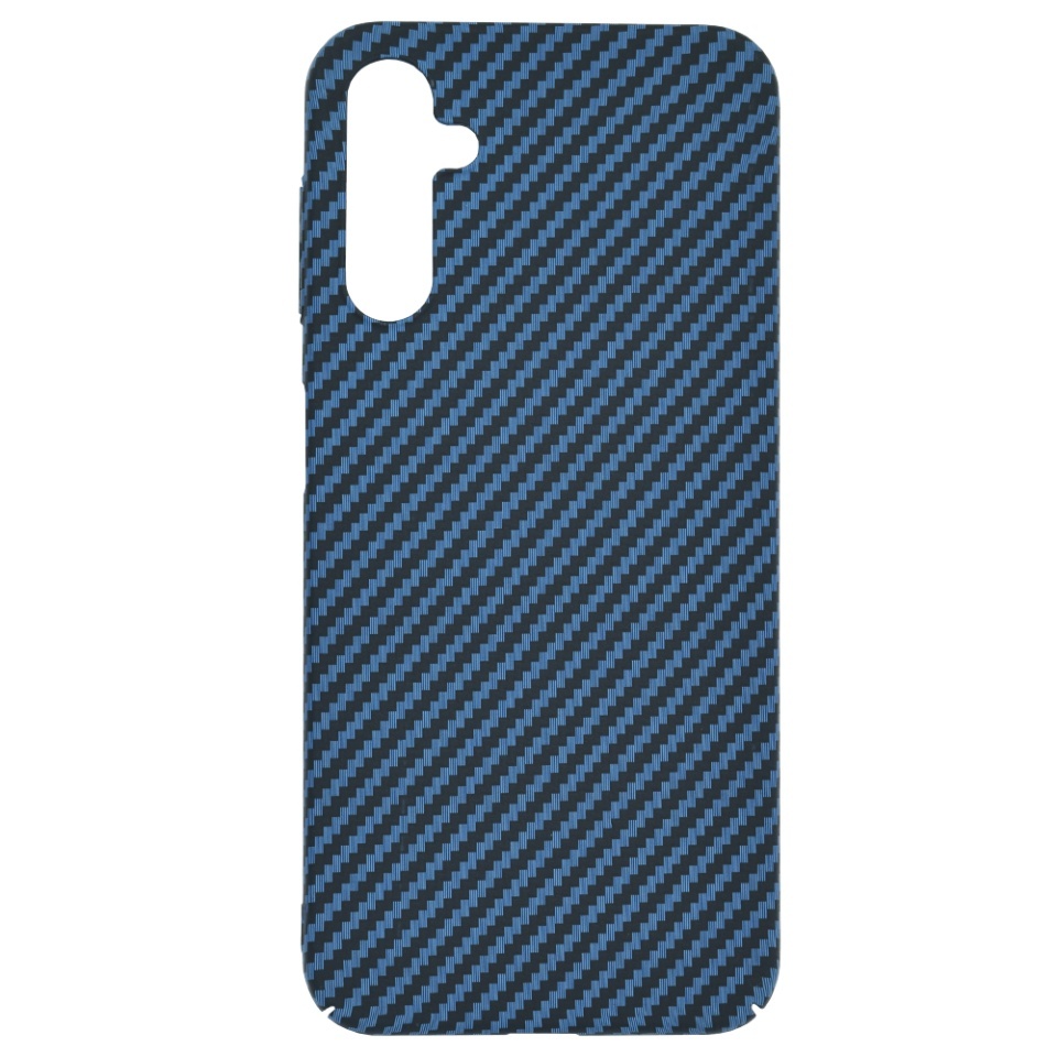 Husa pentru Samsung Galaxy A14 5G / Galaxy A14 4G, SKYDDAR INNOVATION, textura carbon, Carbonite FiberShell, set cu sticker, Cyan, - 3 | YEO