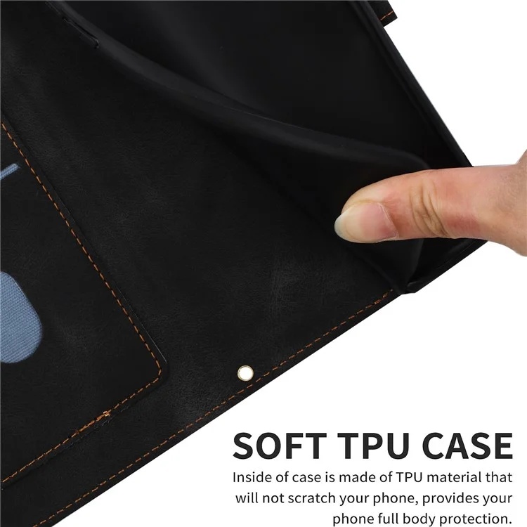 Husa pentru Samsung Galaxy A15 4G / Galaxy A15 5G din Piele Ecologică cu Design Floral, Protecție 360°, Stand Integrat, Buzunare pentru Carduri, SKDR Floral Wallet - Negru - 2 | YEO