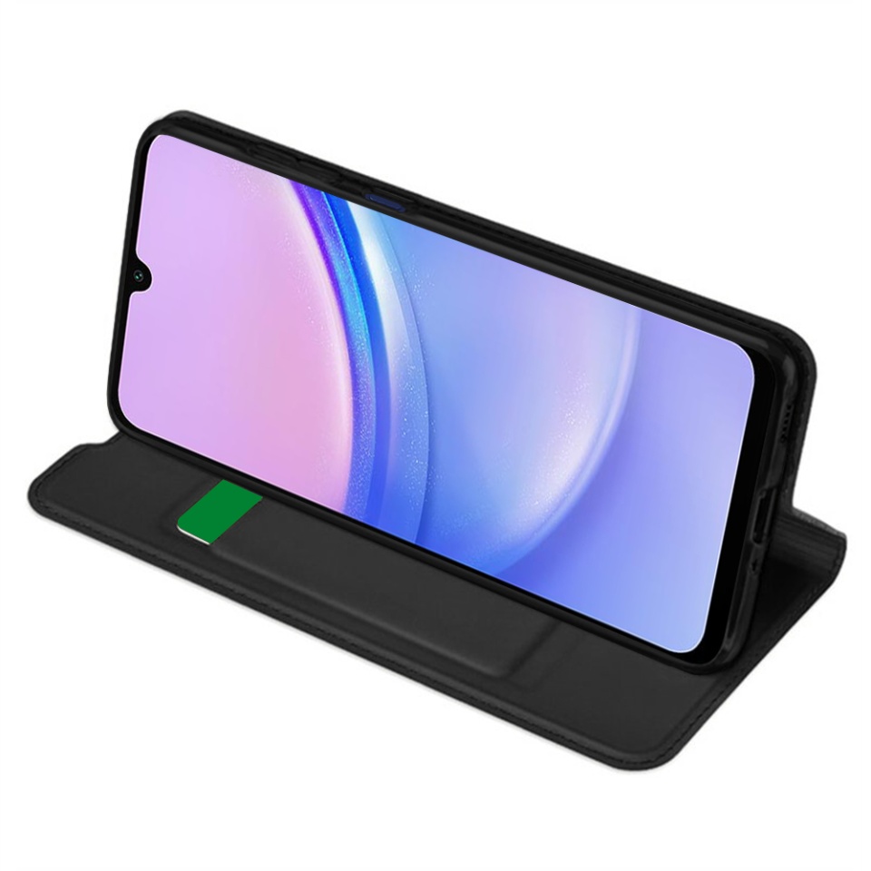 Husa pentru Samsung Galaxy A15 4G / Galaxy A15 5G, SKYDDAR INNOVATION, Magskin Book, tip Carte cu Portofel Interior, set cu sticker, Negru - 1 | YEO