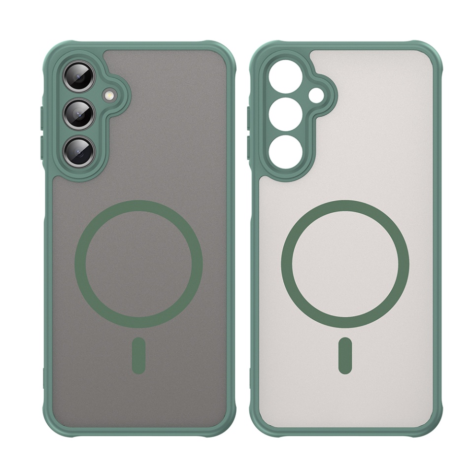Husa pentru Samsung Galaxy A16 4G / Galaxy A16 5G, SKYDDAR INNOVATION, HaloFrost MagSafe II, Antisoc, set cu sticker, Verde - 1 | YEO