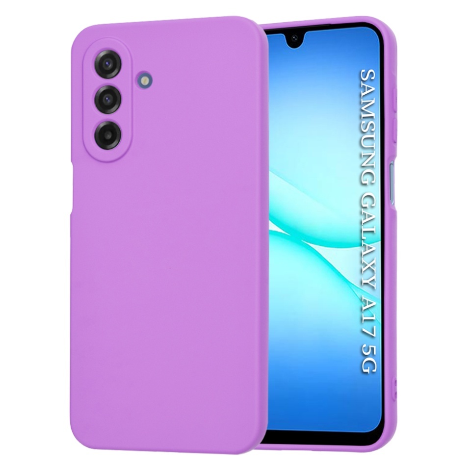 Husa pentru Samsung Galaxy A17 5G, SKYDDAR INNOVATION, din Silicon Catifelat, SoftElegance, set cu sticker, Mov