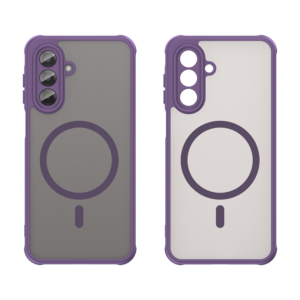 Husa pentru Samsung Galaxy A17 5G, SKYDDAR INNOVATION, HaloFrost MagSafe II, Antisoc, set cu sticker, Mov - 1 | YEO