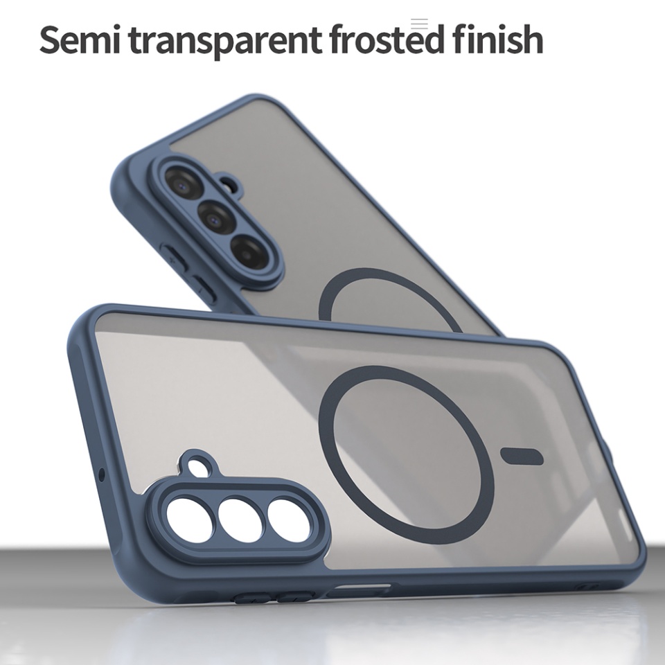Husa pentru Samsung Galaxy A17 5G, SKYDDAR INNOVATION, HaloFrost MagSafe II, Antisoc, set cu sticker, Bleumarin - 3 | YEO