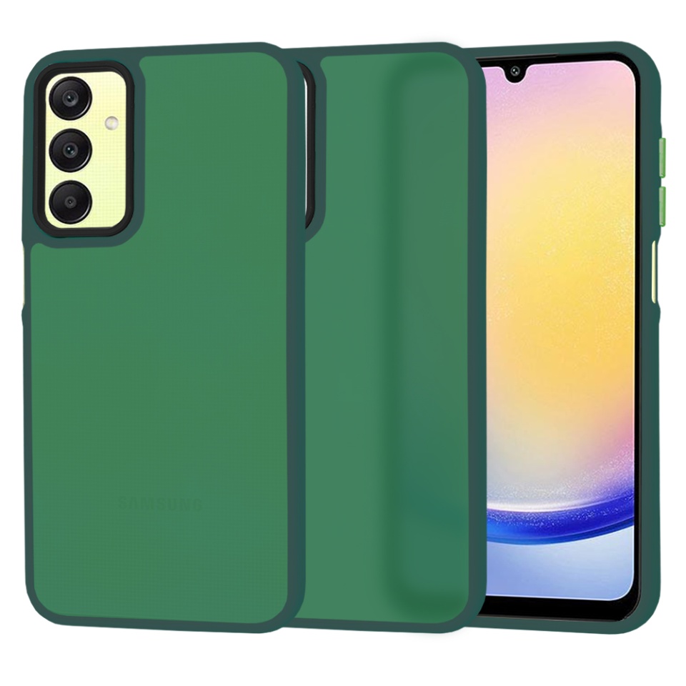 Husa pentru Samsung Galaxy A25 5G, SKYDDAR INNOVATION, HaloFrost, AntiSoc, Verde inchis, set cu sticker