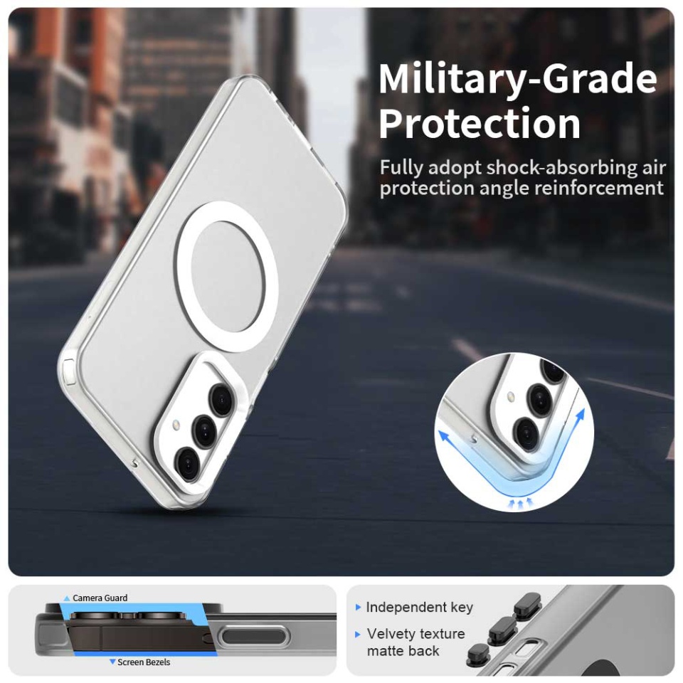 Husa pentru Samsung Galaxy A25 5G, SKYDDAR INOVATION, CandyCase, Magsafe, set cu sticker, Alb - 1 | YEO