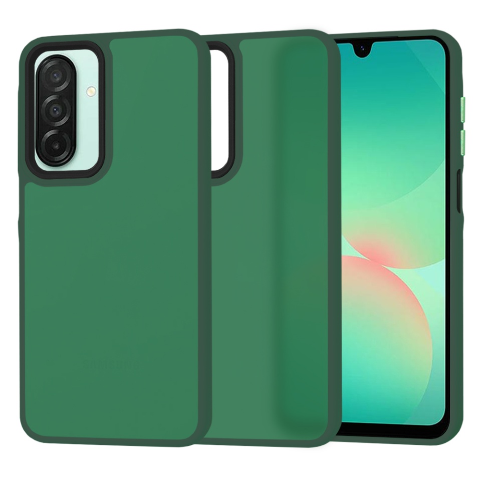 Husa pentru Samsung Galaxy A26 5G, SKYDDAR INNOVATION, HaloFrost, AntiSoc, Verde inchis, set cu sticker