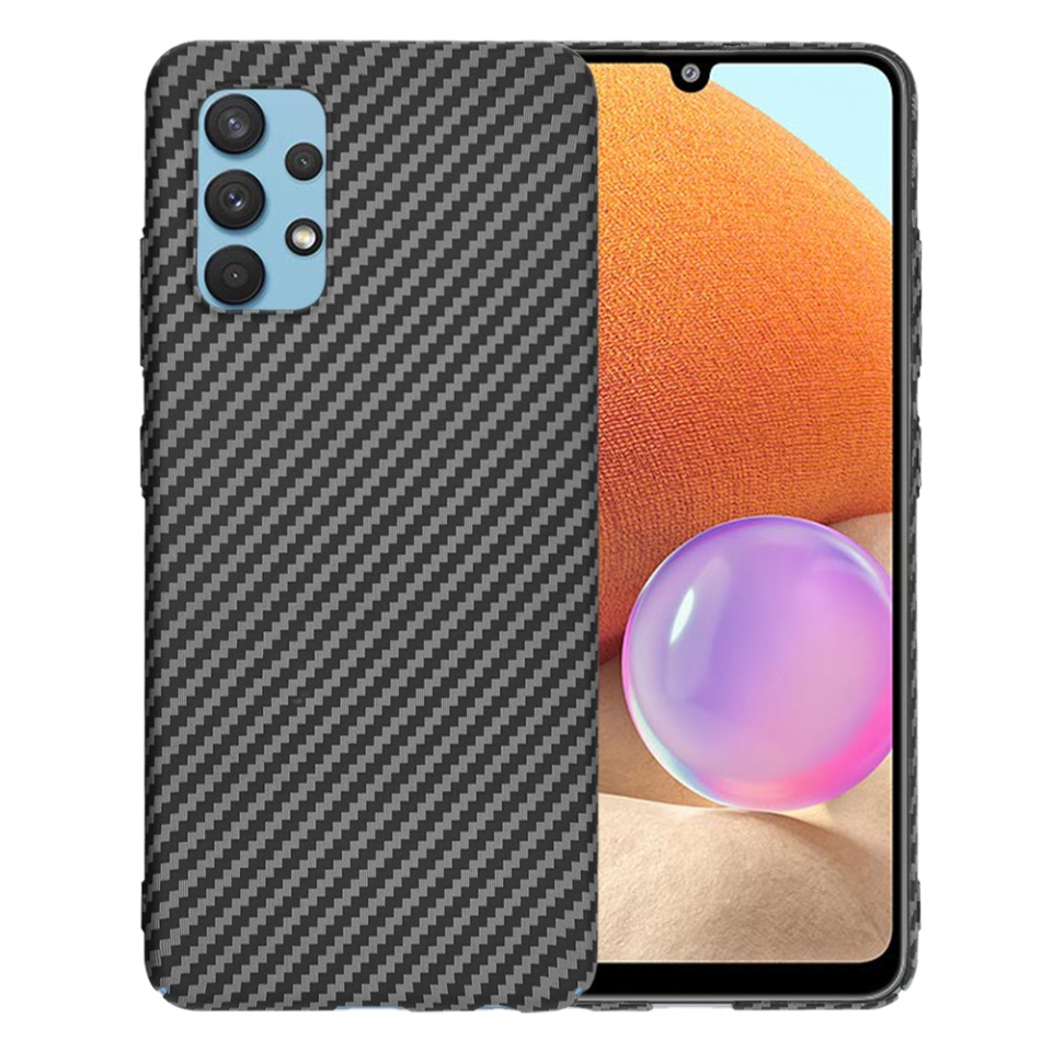 Husa pentru Samsung Galaxy A32 4G, Finisaj Premium cu Textura de Carbon, Design Elegant, SKDR CarbonFlex - Negru