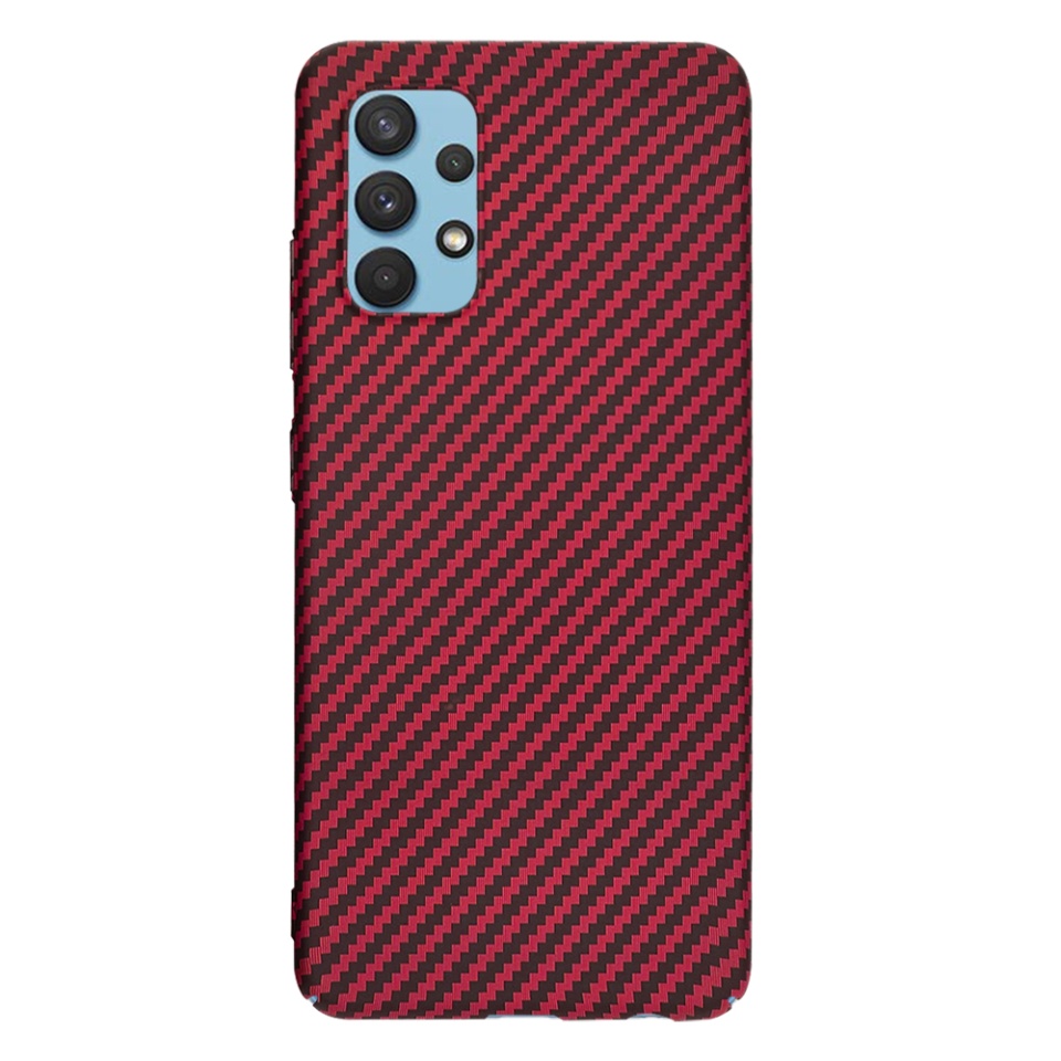 Husa pentru Samsung Galaxy A32 4G, Finisaj Premium cu Textura de Carbon, Design Elegant, SKDR CarbonFlex - Rosu - 2 | YEO