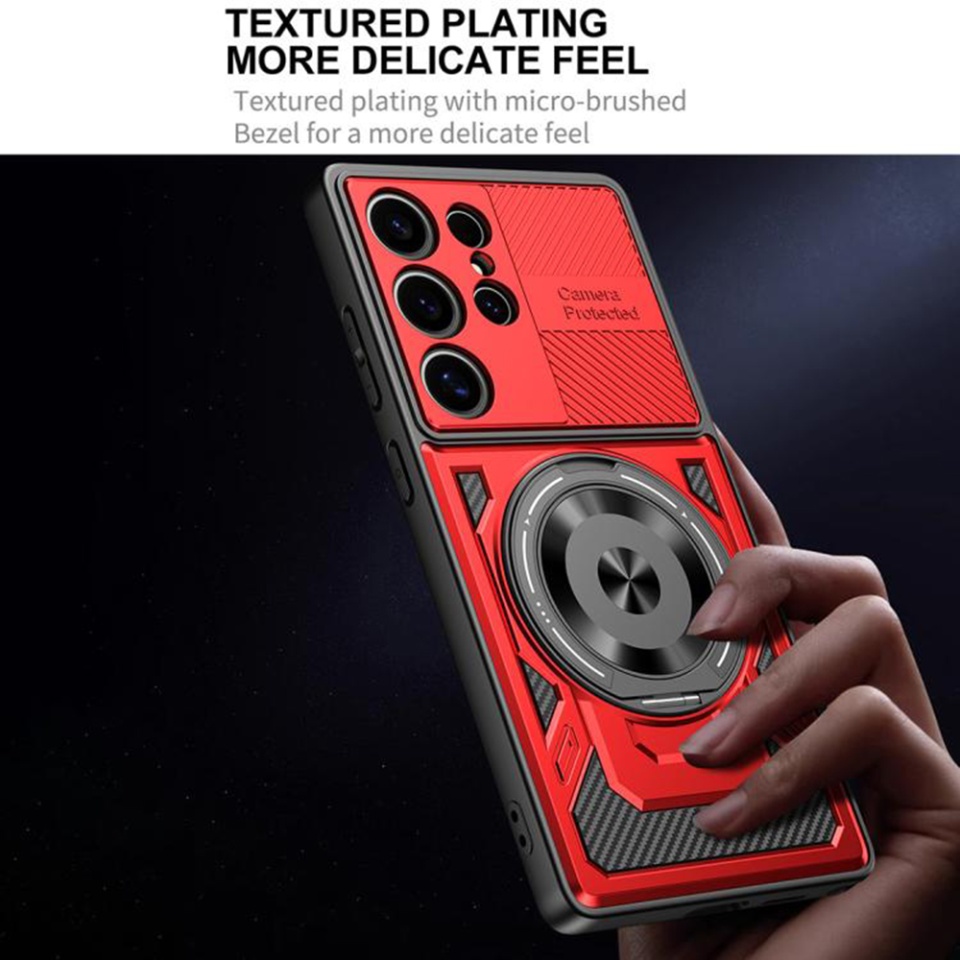 Husa pentru Samsung Galaxy A33 5G, SKYDDAR INNOVATION, RuggedCam, Inel magnetic antisoc, set cu sticker, Negru - 1 | YEO