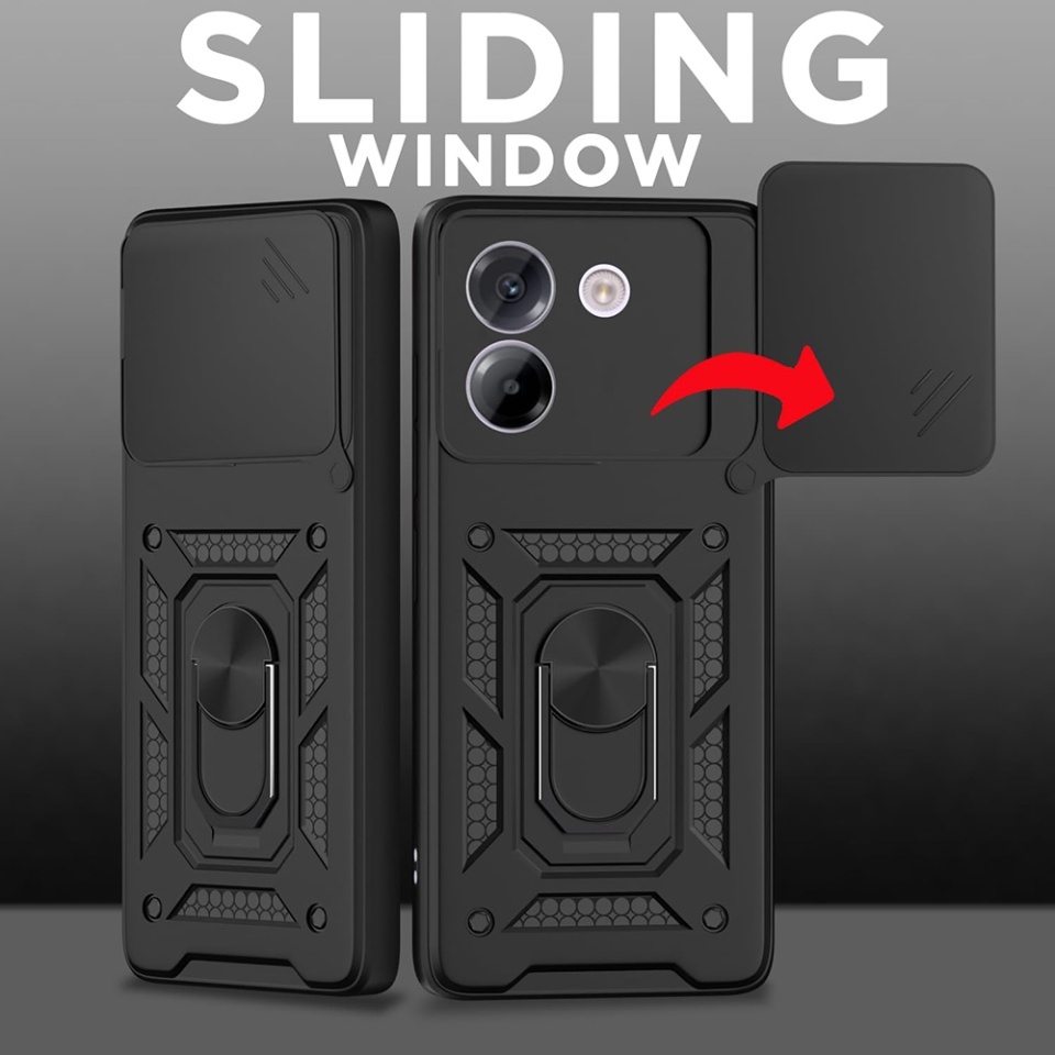Husa pentru Samsung Galaxy A36 5G, SKYDDAR INNOVATION, CamShield, Inel magnetic, set cu sticker, Auriu - 2 | YEO