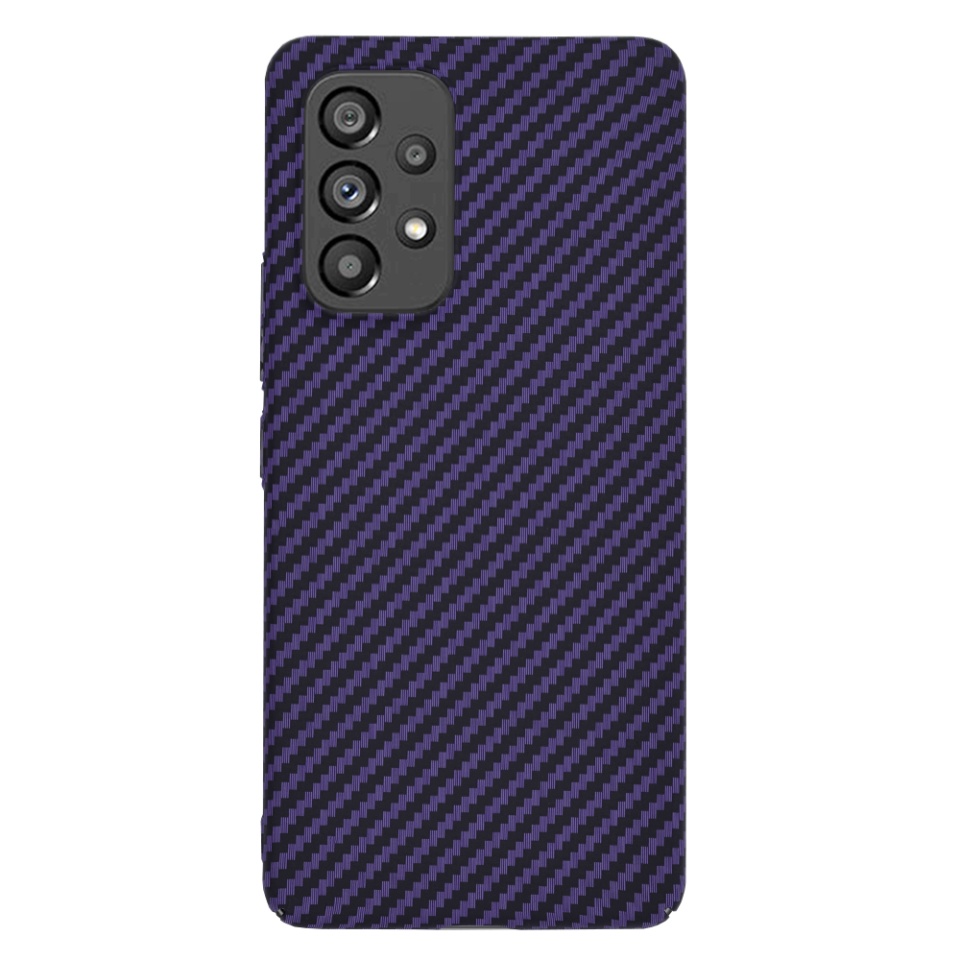 Husa pentru Samsung Galaxy A53 5G, Finisaj Premium cu Textura de Carbon, Design Elegant, SKDR CarbonFlex - Mov - 1 | YEO
