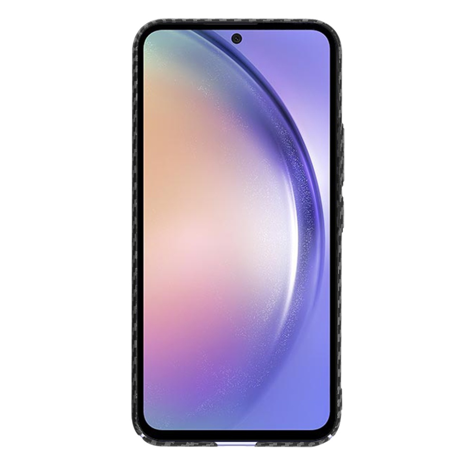 Husa pentru Samsung Galaxy A54, Finisaj Premium cu Textura de Carbon, Design Elegant, SKDR CarbonFlex - Negru - 1 | YEO