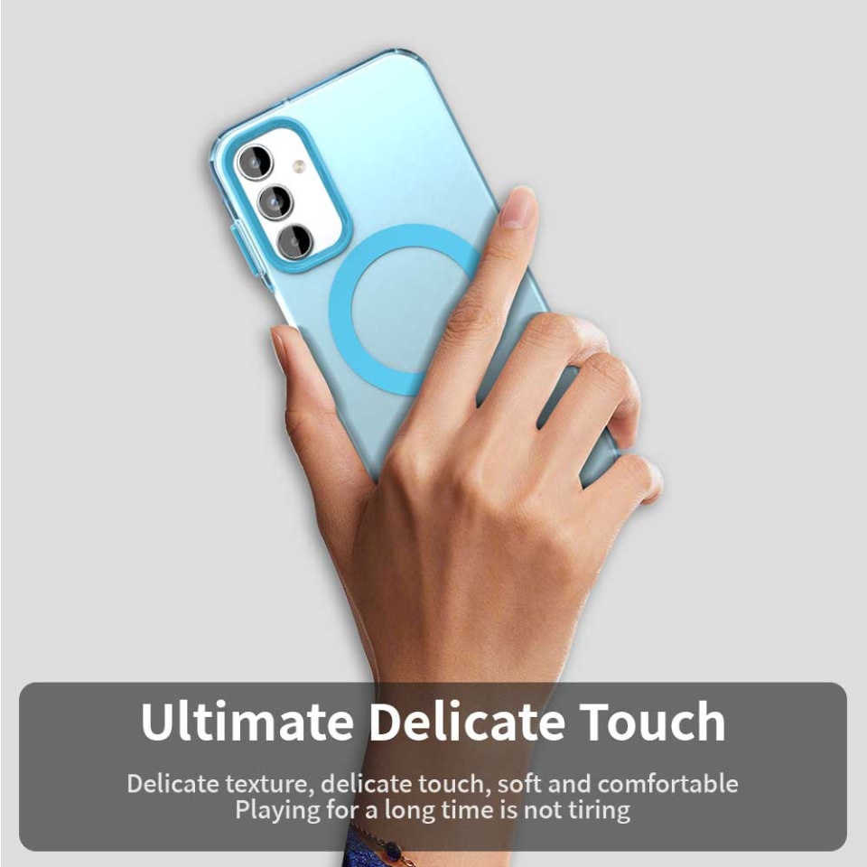 Husa pentru Samsung Galaxy A55 5G, SKYDDAR INOVATION, CandyCase, Magsafe, set cu sticker, Albastru - 3 | YEO