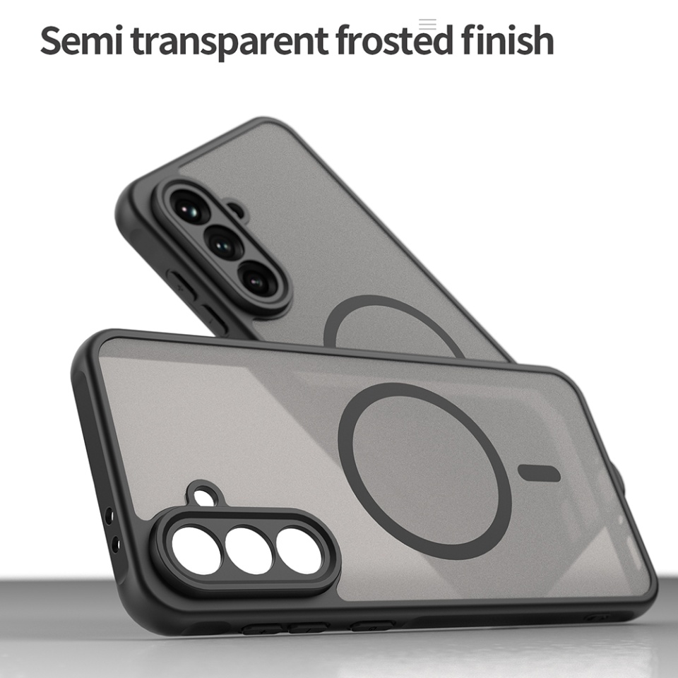 Husa pentru Samsung Galaxy A56 5G, SKYDDAR INNOVATION, HaloFrost MagSafe II, Antisoc, set cu sticker, Negru - 3 | YEO