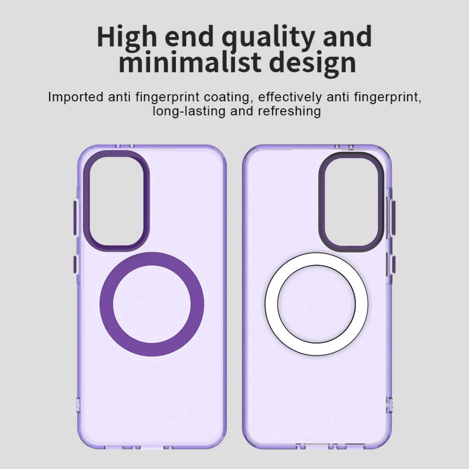 Husa pentru Samsung Galaxy A56 5G, SKYDDAR INOVATION, CandyCase, Magsafe, set cu sticker, Mov - 2 | YEO
