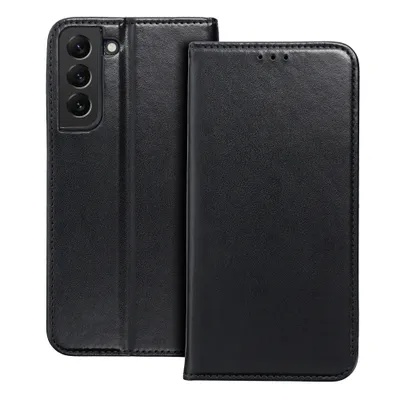Husa pentru Samsung Galaxy A56 5G tip carte, SKYDDAR INNOVATION, cu Portofel Interior, Protectie la socuri, smart magneto, Negru , set cu sticker