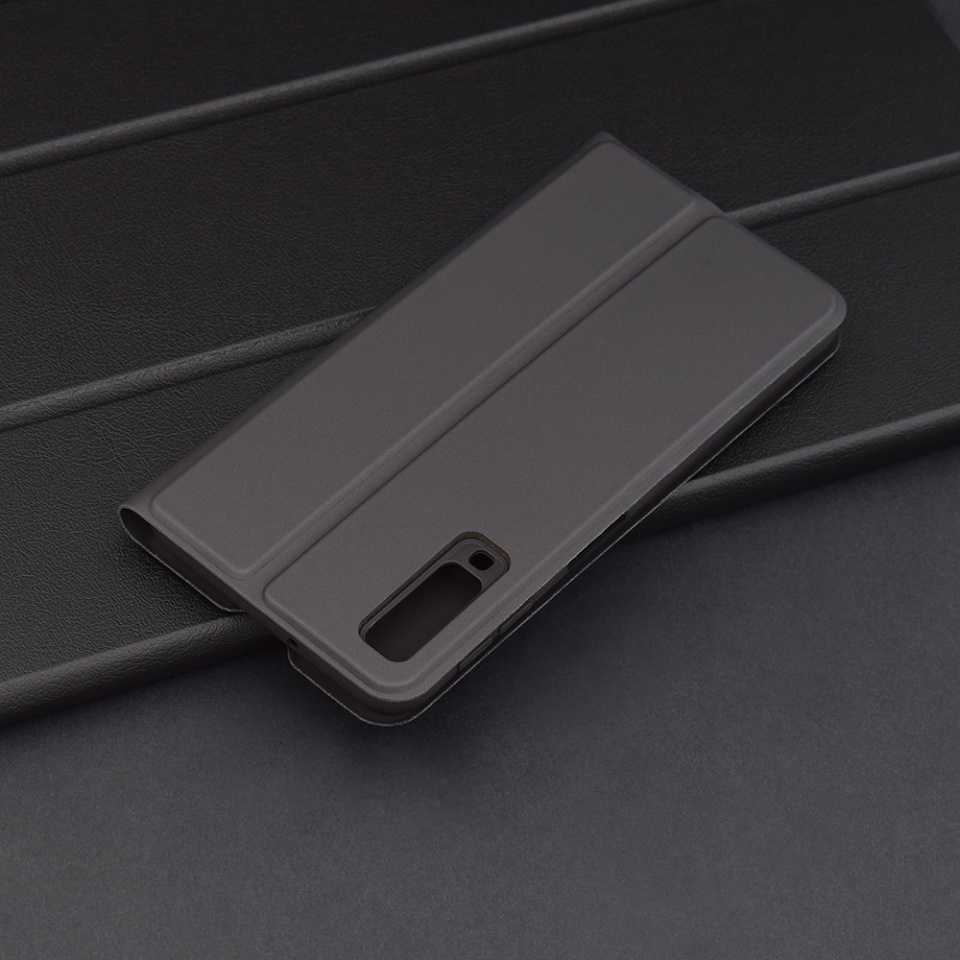 Husa pentru Samsung Galaxy A7 2018, SKYDDAR INNOVATION, Magskin Book, tip Carte cu Portofel Interior, set cu sticker, Negru - 3 | YEO