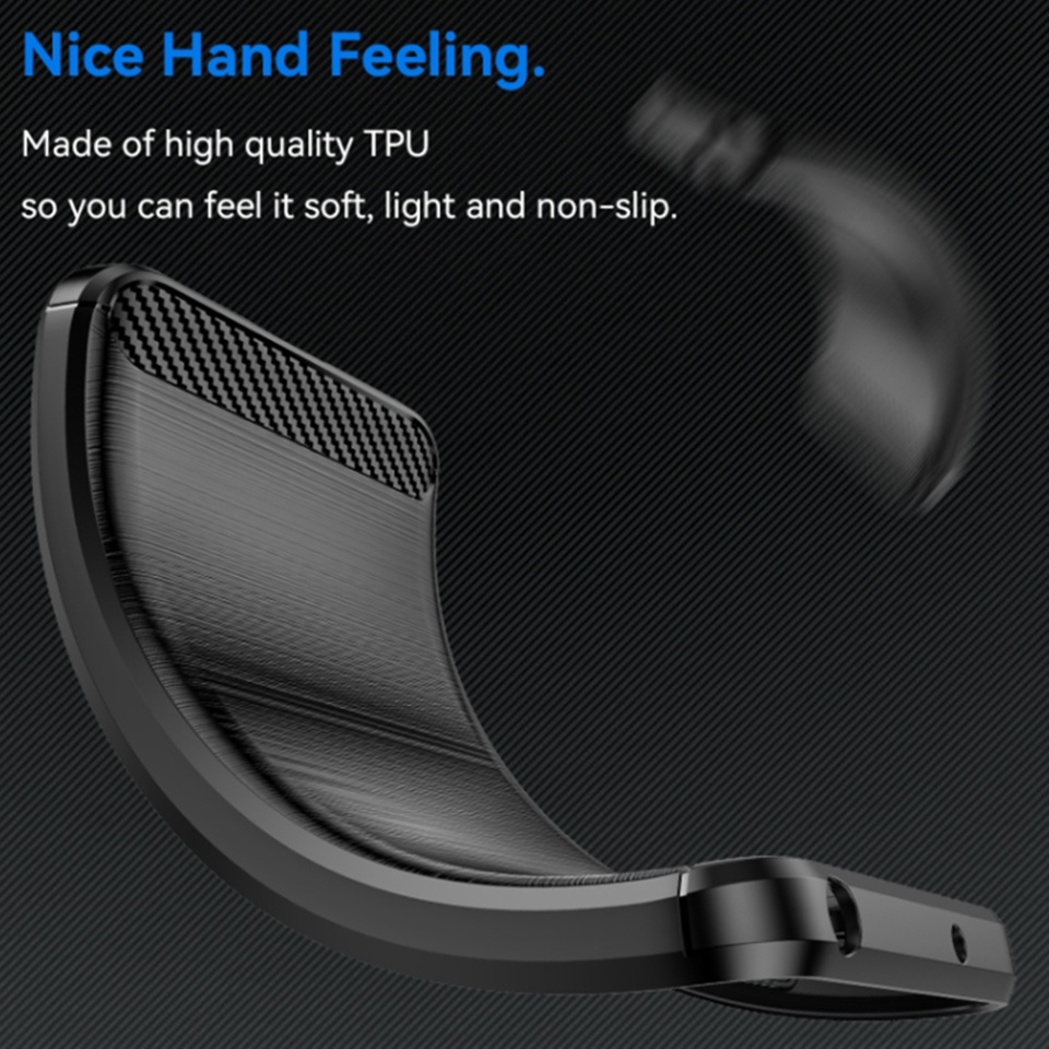 Husa pentru Samsung Galaxy M35 din Silicon Premium, Slim, cu textura Fibra Carbon - Negru - 3 | YEO