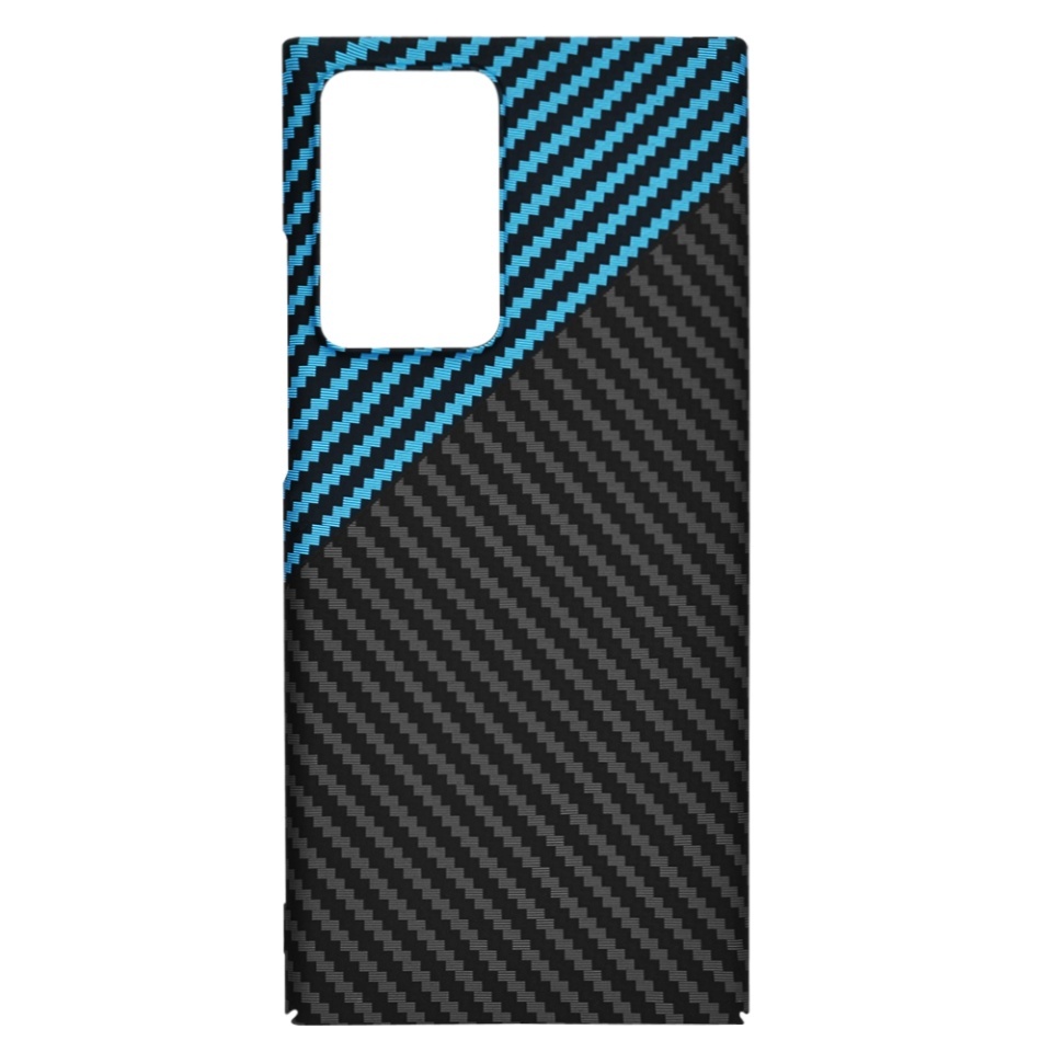 Husa pentru Samsung Galaxy Note 20 Ultra 5G / Galaxy Note 20 Ultra, SKYDDAR INNOVATION, textura carbon, Carbonite FiberShell, set cu sticker, Bleu, - 3 | YEO