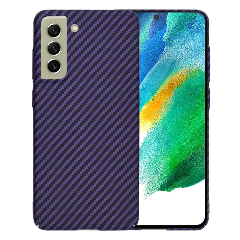 Husa pentru Samsung Galaxy S21 FE 5G, Finisaj Premium cu Textura de Carbon, Design Elegant, SKDR CarbonFlex - Mov