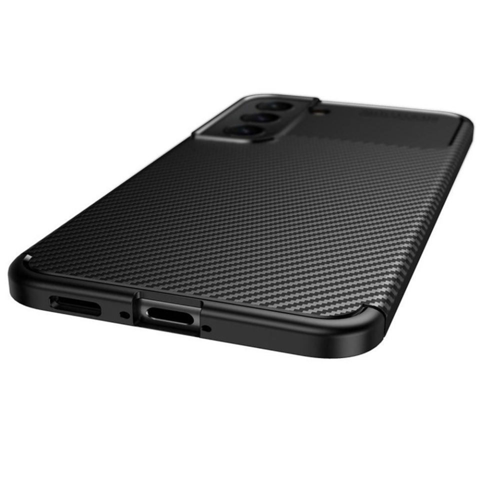 Husa pentru Samsung Galaxy S22 5G, SKYDDAR INNOVATION, CarbonFiber, Antisoc, Negru, set cu sticker - 3 | YEO