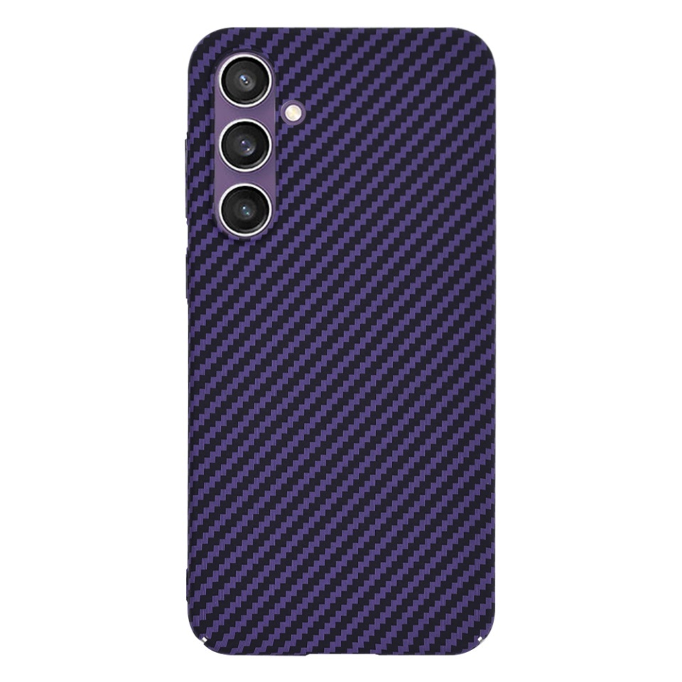 Husa pentru Samsung Galaxy S23 FE, SKYDDAR INNOVATION, textura carbon, Carbonite FiberShell, set cu sticker, Mov, - 2 | YEO