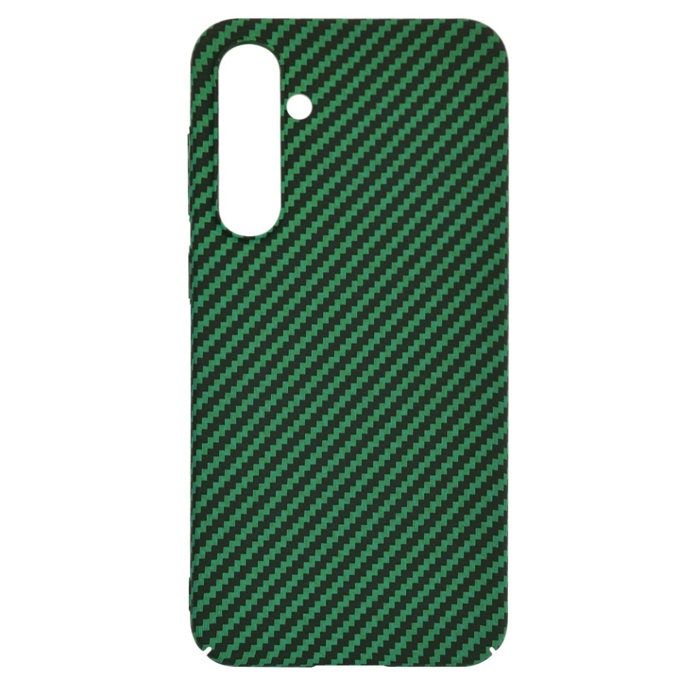 Husa pentru Samsung Galaxy S23 FE, SKYDDAR INNOVATION, textura carbon, Carbonite FiberShell, set cu sticker, Verde, - 3 | YEO