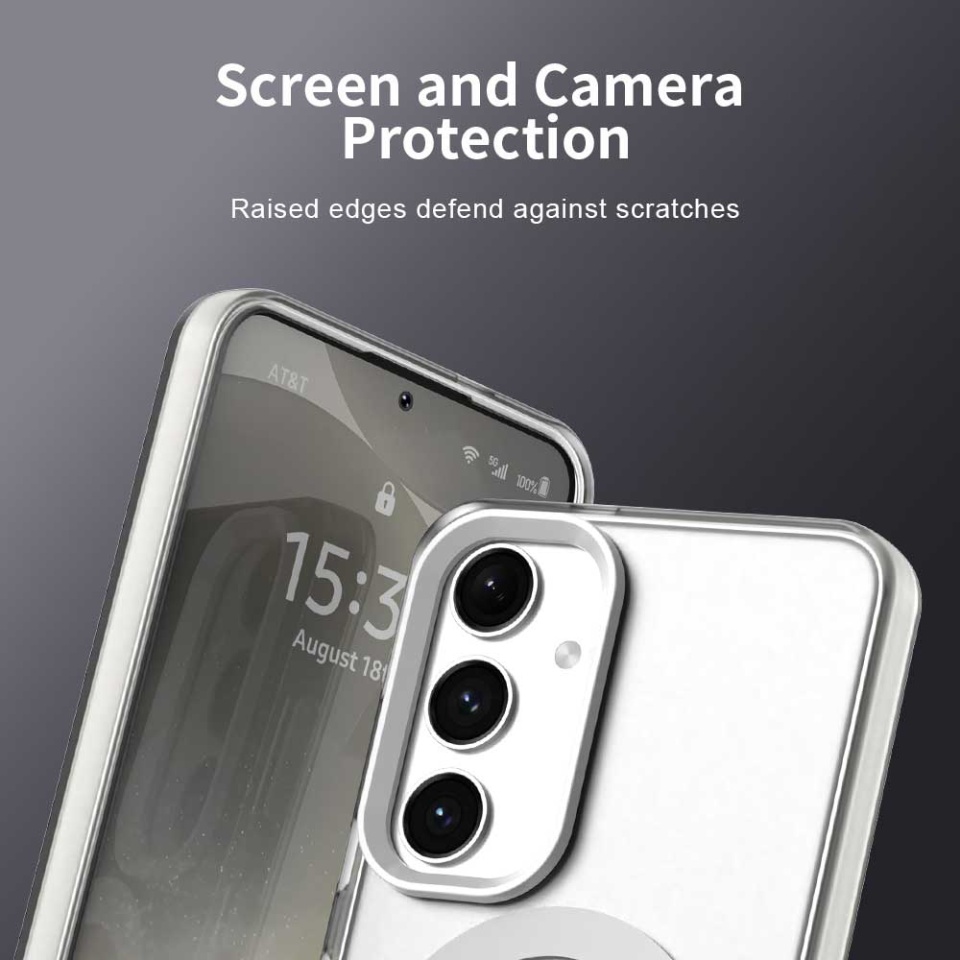 Husa pentru Samsung Galaxy S23 FE, SKYDDAR INOVATION, CandyCase, Magsafe, set cu sticker, Alb - 1 | YEO