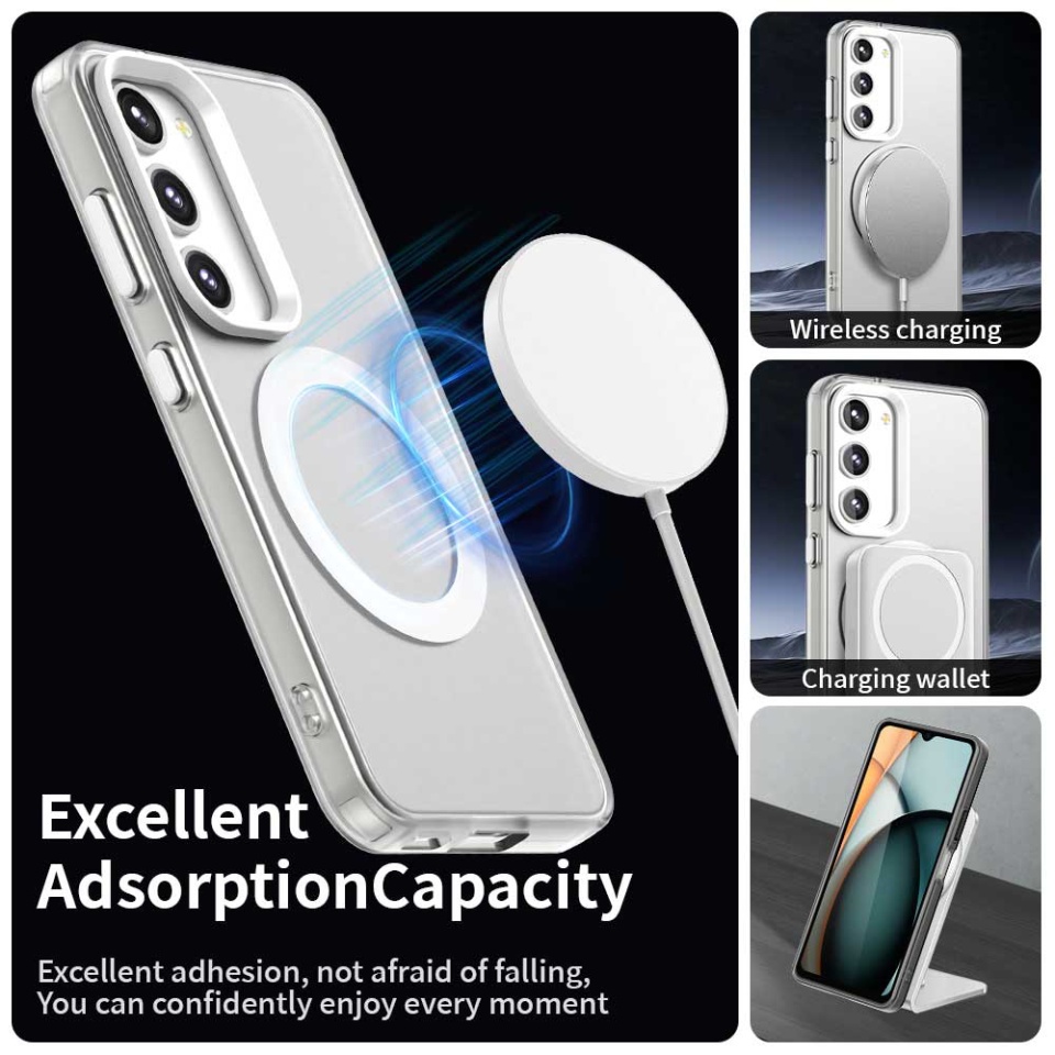 Husa pentru Samsung Galaxy S23 Plus, SKYDDAR INOVATION, CandyCase, Magsafe, set cu sticker, Alb - 1 | YEO