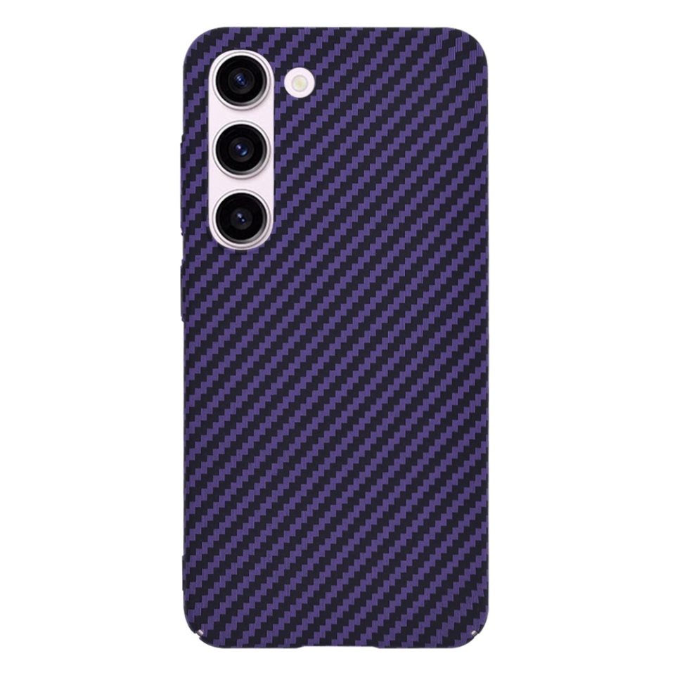 Husa pentru Samsung Galaxy S23, SKYDDAR INNOVATION, textura carbon, Carbonite FiberShell, set cu sticker, Mov, - 2 | YEO