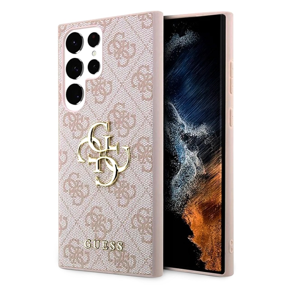 Husa pentru Samsung Galaxy S23 Ultra, Guess Hardcase 4G Big Metal Logo, Protectie Slim, Compatibila, Roz