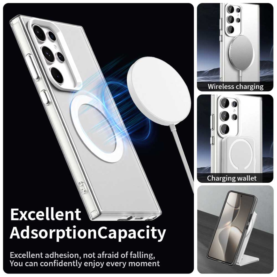 Husa pentru Samsung Galaxy S23 Ultra, SKYDDAR INOVATION, CandyCase, Magsafe, set cu sticker, Alb - 1 | YEO