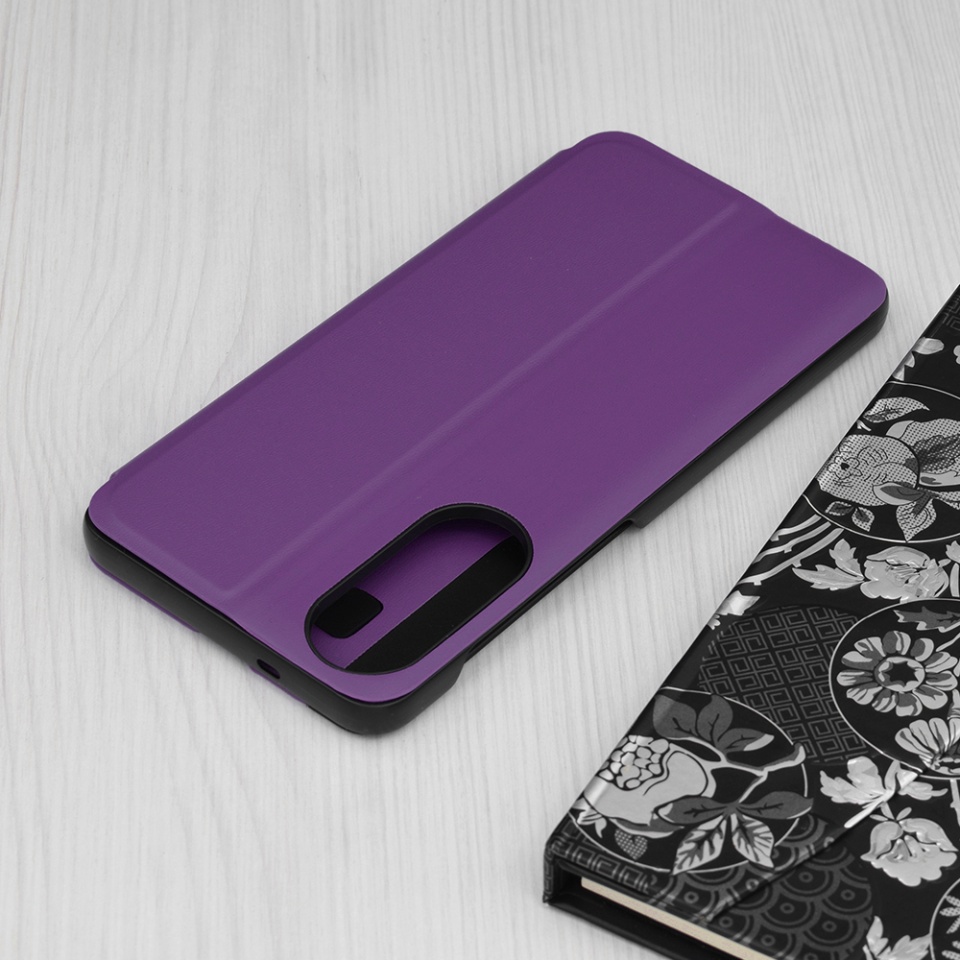 Husa pentru Samsung Galaxy S25 Edge, SKYDDAR INNOVATION, Eco View, tip carte, Mov, set cu sticker - 2 | YEO