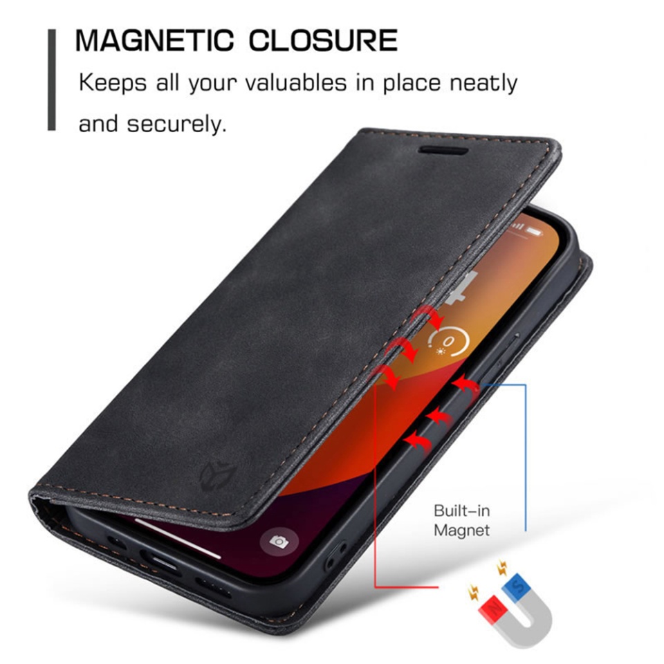 Husa pentru Samsung Galaxy S25 Edge, SKYDDAR INNOVATION, Soft Wallet, tip Carte, din piele Eco Premium cu Portofel Interior, Negru, set cu sticker - 2 | YEO