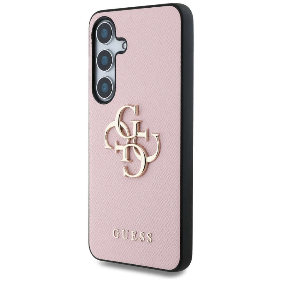 Husa pentru Samsung Galaxy S25, Guess, Hardcase Grained Big and Classic, Roz - 1 | YEO