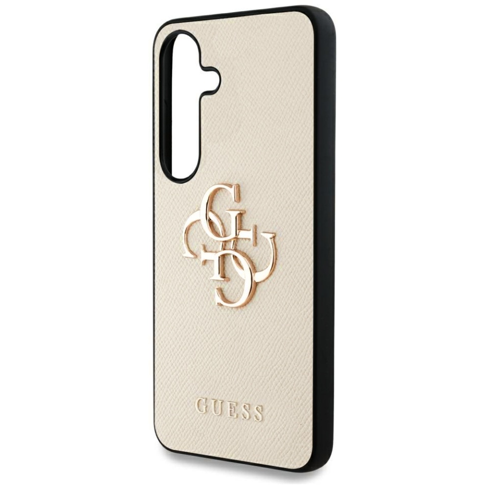 Husa pentru Samsung Galaxy S25, Guess, Hardcase Grained Big and Classic, Bej - 5