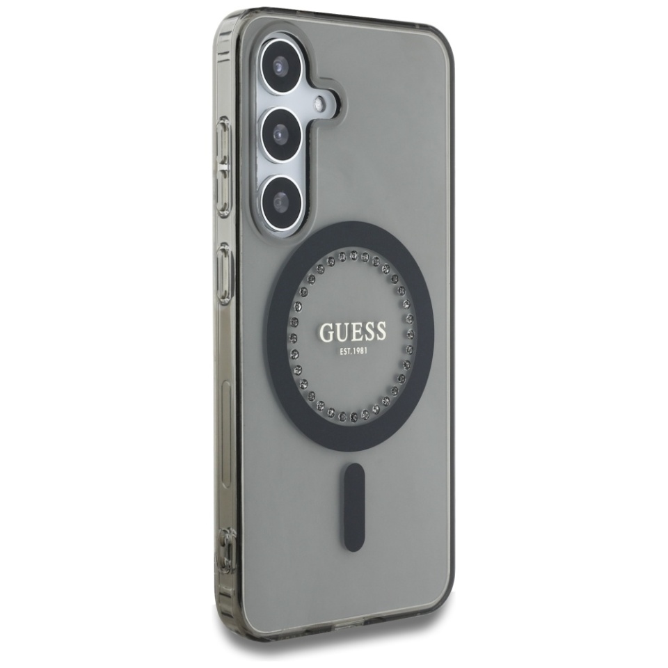 Husa pentru Samsung Galaxy S25 IML Rhinestones MagSafe, Guess - Negru - 2 | YEO